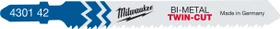 Milwaukee T123X Bi-Metal Twin-Cut Stichsägeblatt, 91x1.8mm, 5 Stück