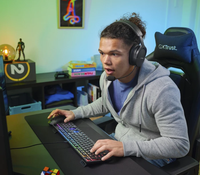 Trust Gaming GXT 866 Torix, schwarz, LEDs RGB, Huano WHITE, USB, DE