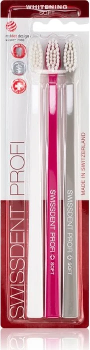 Swissdent Profi Whitening Trio-Pack weich weiß/pink/grau, 3 Stück