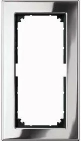 Merten System M M-Plan-Metallrahmen 2fach ohne Mittelsteg, chrom