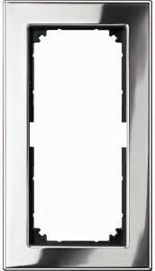 Merten System M M-Plan-Metallrahmen 2fach ohne Mittelsteg, chrom