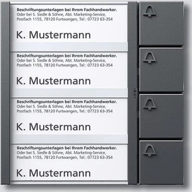 Siedle Tastenmodul TM 612-4 DG, grau, 4 Ruftasten