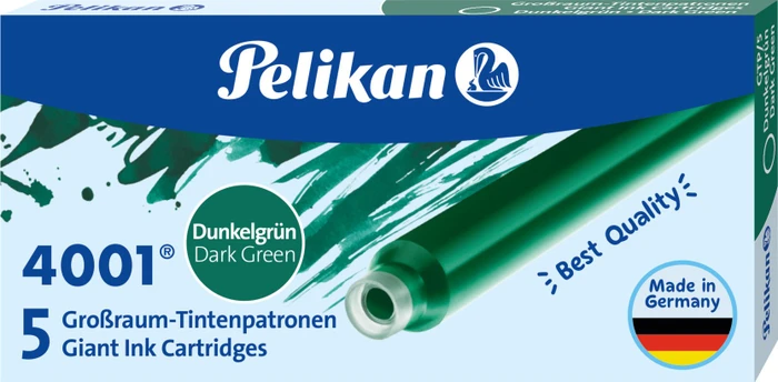 Pelikan 4001 Großraum-Tintenpatrone dunkelgrün, 5er-Pack