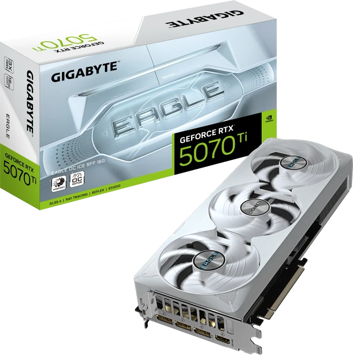 GIGABYTE GeForce RTX 5070 Ti Eagle OC ICE SFF 16G, 16GB GDDR7, HDMI, 3x DP