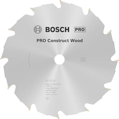 Bosch Professional PRO Construct Wood Kreissägeblatt 12Z, 184x2.6x16mm, 1 Stück