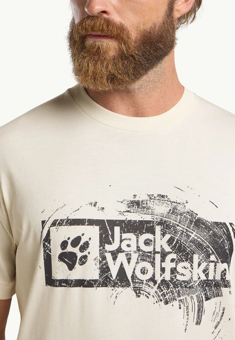 Jack Wolfskin Brand T-Shirt kurzarm wood cotton white (Herren)