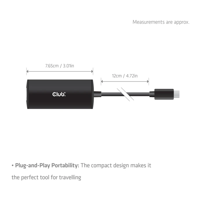 Club 3D 10G LAN-Adapter, RJ-45, USB-C 3.2 [Stecker]