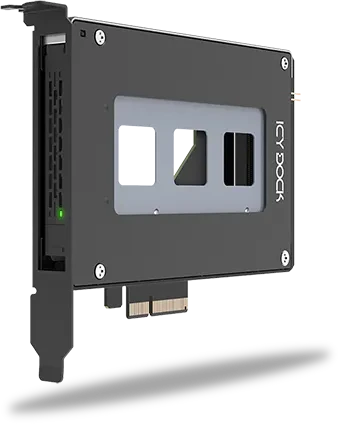 Icy Dock ToughArmor MB111VP-B Wechselrahmen PCI Express Karte für 1x M.2 U.2/U.3 NMVe SSD