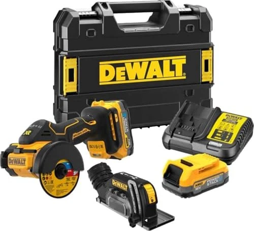 DeWalt DCS438E2T XR Akku-Trennschleifer inkl. Koffer + 2 Akkus 1.7Ah + Absaugeinheit