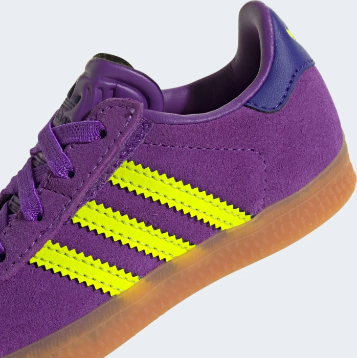 adidas Gazelle Comfort Closure Elastic Laces active purple/solar yellow/collegiate purple (Junior)