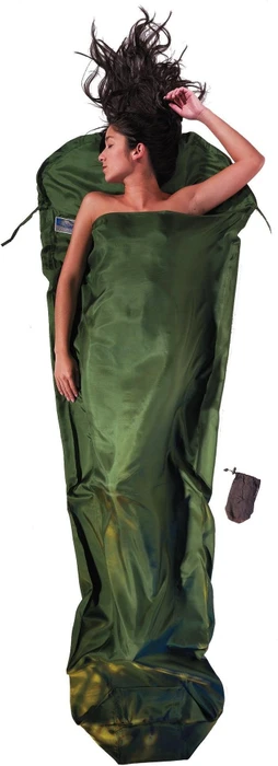 Cocoon MummyLine Seide Hüttenschlafsack dark olive green