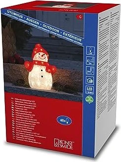 Konstsmide Acryl Figur Schneemann LED 40x warmweiß