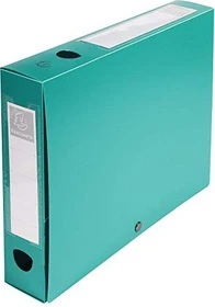 Exacompta Archivbox Kunststoff blickdicht mit Druckknopf 60mm, A4, grün