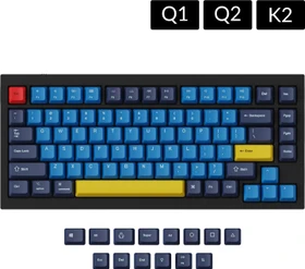 Keychron Q1/Q2/K2 OEM Dye-Sub Keycap-Set Beach, Kunststoff (PBT), Beach, gelb/blau, 97 Tasten (83+14), ANSI-US