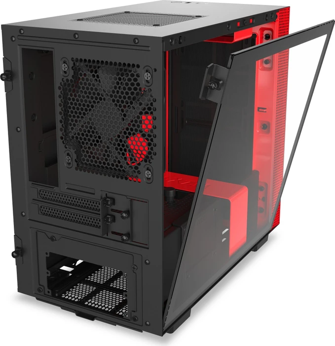 NZXT H210i, schwarz/rot, Glasfenster, Mini-ITX