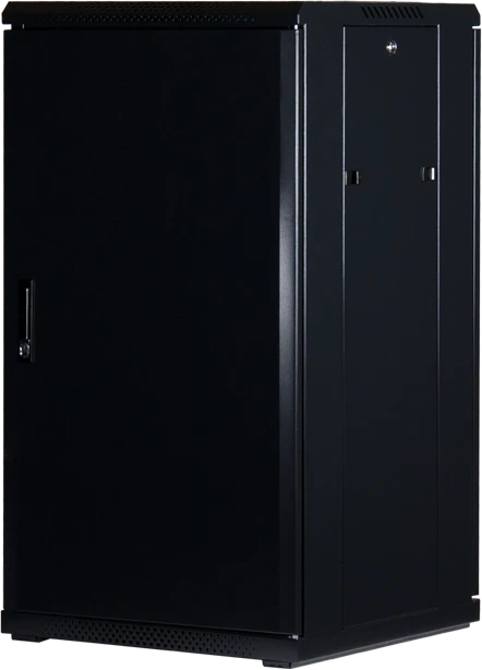 Rockstable 19" Serverschrank 22HE, Sicherheitsglastür, IP2X, schwarz, 600mm tief