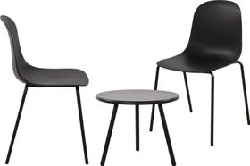 CLP Berdin Gartenmöbel-Set schwarz, 3-tlg.