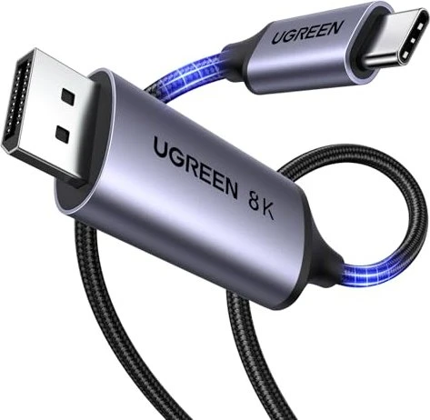 Ugreen CM556 USB-C [Stecker] auf DisplayPort 1.4 [Stecker] Adapterkabel, 1m