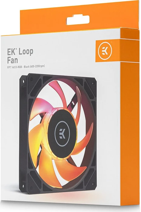 EK Water Blocks EK-Loop Fan FPT 140 D-RGB, Black, 600-2000rpm, LED-Steuerung, 140mm