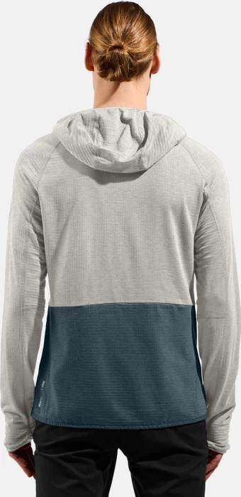Odlo Ascent Mid Layer Hooded Funktionsjacke silver cloud/dark slate (Herren)