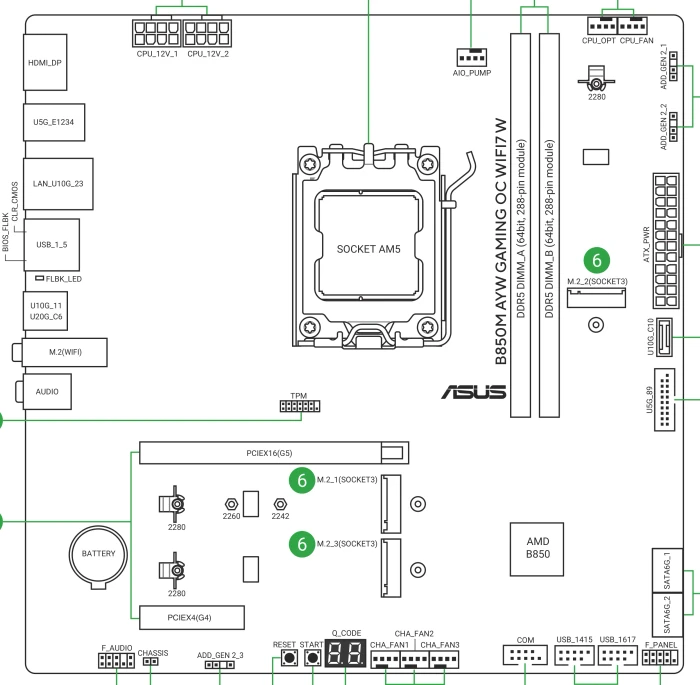 ASUS B850M AYW Gaming OC WIFI7 W (AMD AM5)