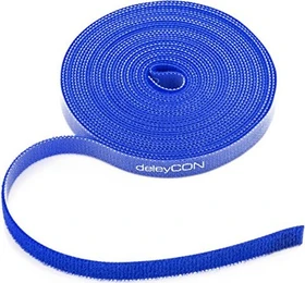 deleyCON Klett-Kabelbinder, 10mm, 5m, blau