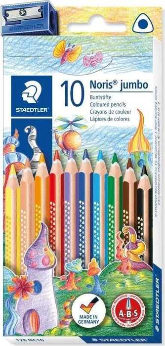 Staedtler Noris Club 128 Buntstift sortiert, Anspitzer, 10er-Set (128 NC10)
