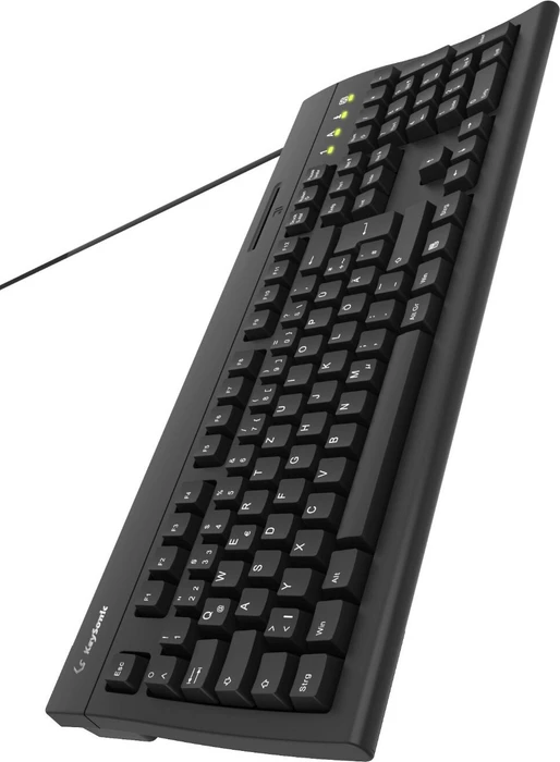 KeySonic KSK-8041U-CR mechanische Full-Size Tastatur, schwarz, mit Kartenleser, USB, DE