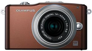 Olympus PEN E-PM1 braun mit Objektiv M.Zuiko digital ED 12-50mm 3.5-6.3 EZ