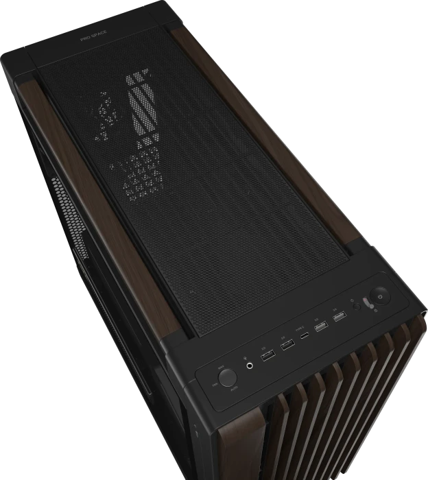 ASUS ProArt PA602 Wood Edition Modern Black, schwarz/braun, Tempered Glass Panel, Glasfenster