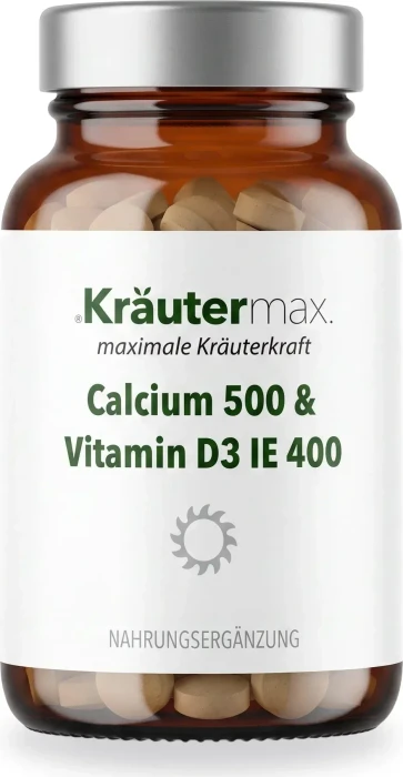 Kräutermax Calcium 500 + D3 IE 400 Tabletten, 90 Stück