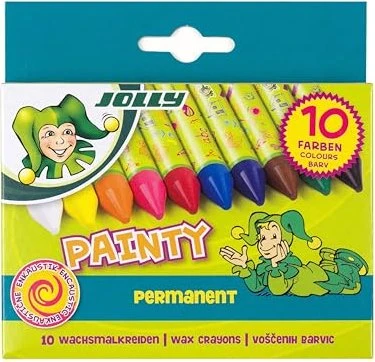 Jolly Wachsmalkreide Painty, 10 Farben, 10er-Pack