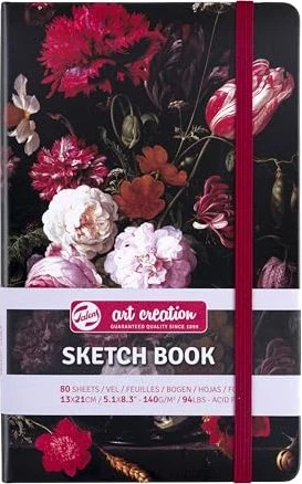 Royal Talens Skizzenbuch Motiv Blumen, 130x210mm, glatt, 80 Blatt