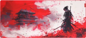 Marvo Monka Zowa XL Gaming Mousepad, 900x400mm, Samurai-Motiv rot/schwarz