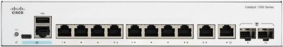 Cisco Catalyst 1300 Rackmount Gigabit Managed Switch, 8x RJ-45, 2x RJ-45/SFP