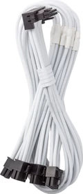 CableMod C-Series Pro, 12VHPWR Kabel, Corsair Type 4, 4x 8-Pin PCIe Stecker auf 16-Pin PCIe 5.0 12VHPWR Stecker, Adapterkabel, 90°, Variante B, weiß, 60cm (CM-PCSR-16P4-RBN60KW-5PW-R-SS)