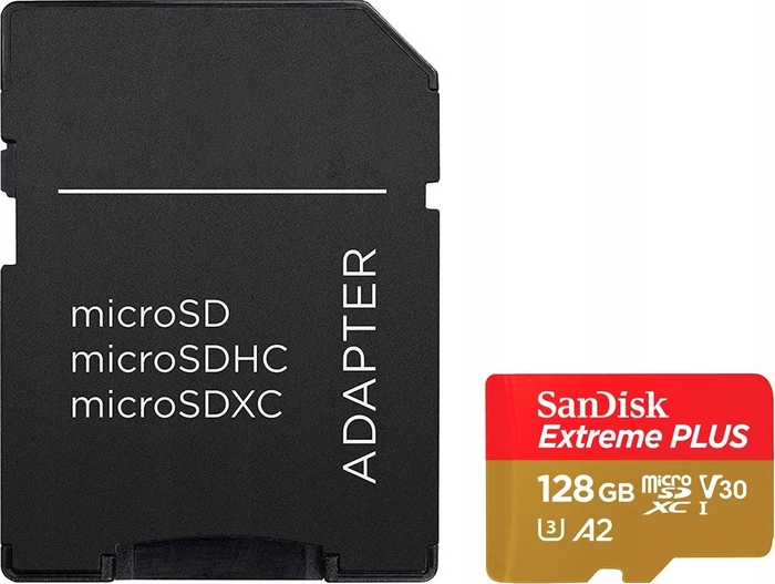 SanDisk Extreme PLUS R200/W90 128GB Kit, UHS-I U3, A2, Class 10