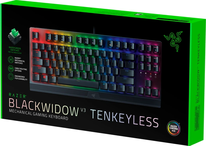 Razer BlackWidow V3 Tenkeyless, Razer GREEN, USB, UK