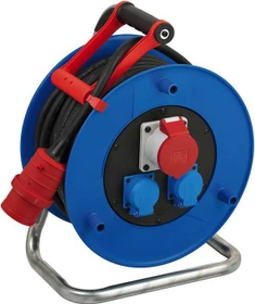 Brennenstuhl Garant CEE 1 Industrie-/Baustellen-Kabeltrommel, CEE 400V/16A auf 2x Schuko + 1x CEE 400V/16A, 20m, IP44, H07RN-F 5G2,5