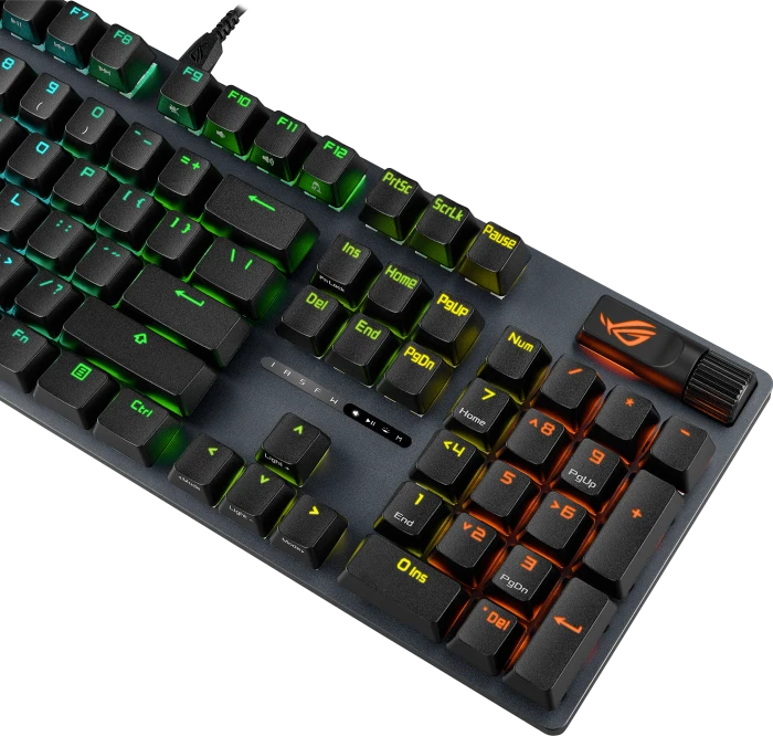 ASUS ROG Strix Scope II X, PBT, LEDs RGB, hot-swap, ROG NX SNOW V2, USB, FR