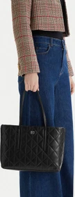 Calvin Klein Quilted Emblem Logo Shopper schwarz