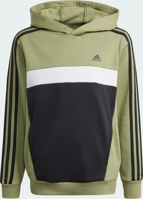 adidas Tiberio 3-Streifen Colorblock Hoodie tent green/black/white (Junior)
