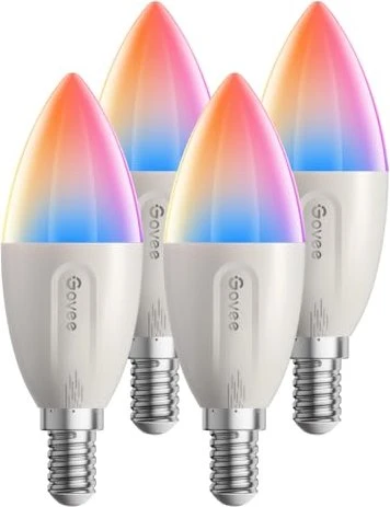 Govee H600C RGBWW Smart LED Kerze E14 5W, 4 Stück