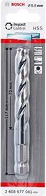 Bosch Professional HSS Impact Control Spiralbohrer, 8x75x117mm, 1 Stück