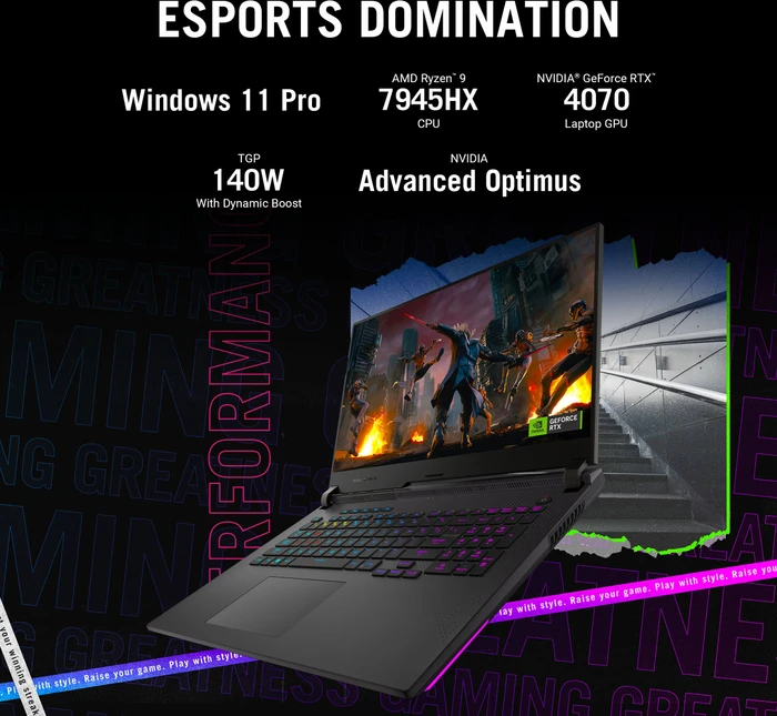 ASUS ROG Strix G17 (2023) G713PV-LL145W, Eclipse Gray, Ryzen 9 7940HX, 32GB RAM, 1TB SSD, GeForce RTX 4060, DE