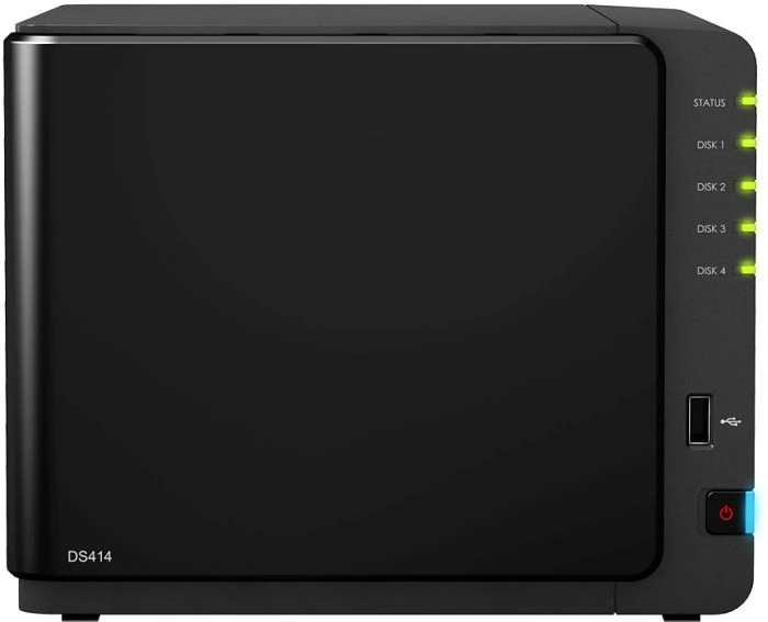 Synology DiskStation DS414, 1GB RAM, 2x RJ-45 1000Base-T, 2x USB-A 3.0