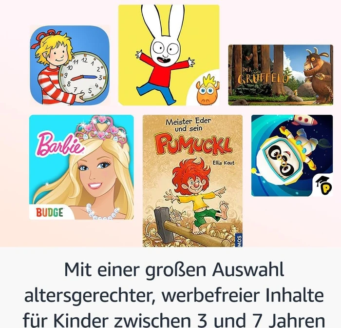 Amazon Fire HD 8 KFRAPWI 2024, ohne Werbung, rosa, 32GB, Disney-Prinzessinnen-Design, Kids Edition