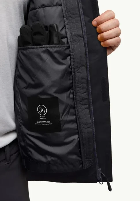 Jack Wolfskin Jasper 3in1 Funktionsjacke schwarz (Herren)