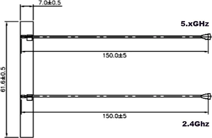 DeLOCK Doppelantenne, 5GHz/2.4GHz, 3-5dBi, MHF