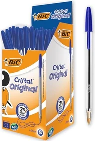 BIC Cristal Original medium Kugelschreiber blau/transparent, 50er-Pack